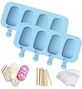 Ozera 2 Pack Popsicles Molds, Silicone Ice Cake Pop Molds Reusable Popsicle Maker Ice Pop Cakesic...