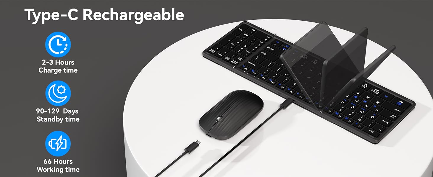 Type-C rechargeable keyboard and mouse