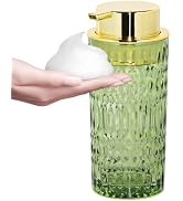 Tonxus Foaming Soap Dispenser, Green Glass Soap Dispenser with Pump, 14 Oz Refillable Foam Soap D...