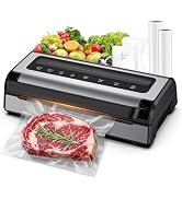 Automatic Food Vacuum Sealer Machine | 180W Kitchen Vacuum Sealer for Dry, Moist & Canister Seali...