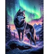 DIADAY Wolf Diamond Painting Kits for Adults, Northern Lights Wolf Diamond Art Kits for Adults, 5...