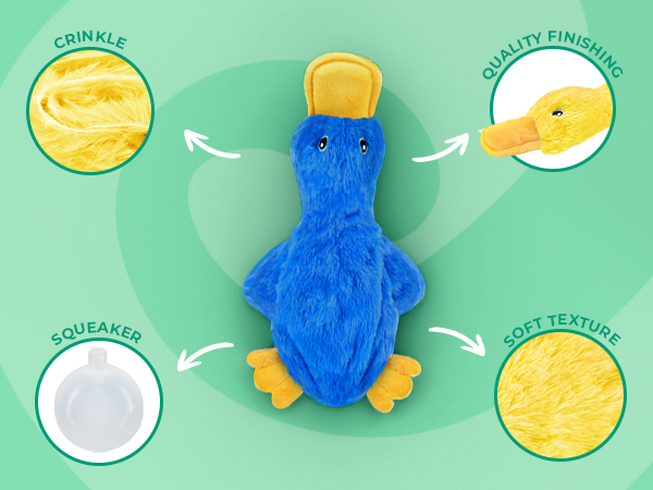 Cute duck dog toy with squeaker