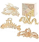 4 Pack Hair Clips, Metal Hair Clips, Strong Hold Gold Hair Claws, Snack Hair Claw Clips for Thick...