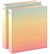 SUIN 1-inch 3-Ring-Binder with Pockets, Decorative Pink Gradient, 1