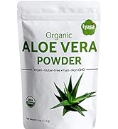 Organic Aloe Vera Leaf Powder, Trial Pack of 4 oz/112 gram, Aloe Barbadensis, Herbal Cosmetics, N...