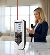 Laser Distance Meter Digital Laser Measuring Tool with LCD Backlit Display, Pythagorean Mode, Are...