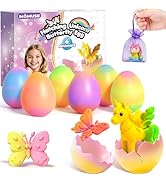 MOMUSE Hatching Unicorn Eggs for Kids 6PCS, Rainbow Surprise Eggs with Mini Unicorns & Butterflie...