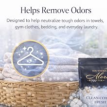 Laundry booster powder helps remove odors from towels gym clothes bedding and laundry