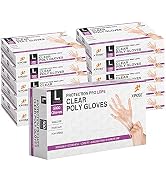 Disposable Food Prep Poly Gloves Transparent Embossed Latex Free Kitchen Gloves, Plastic Gloves f...
