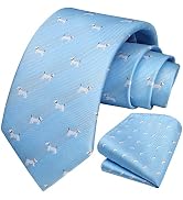 HISDERN Ties for Men Fun Animal Tie Handkerchief Business Classic Designer Mens Ties Novelty Neck...