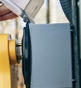 Camper hooking up their Camco RV power cord to the campground power pedestal