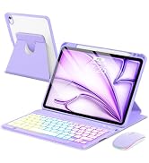 EAMPANG Case with Keyboard Mouse for iPad Air 11 inch M3 M2/ Air 10.9 5th 4th Generation,Rainbow ...