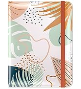 Hsxnam Passport and Vaccine Card Holder, Green Leaves, Leather, Slim, RFID Shielding, Boho Style