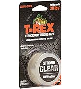 T-Rex Strong Hold Clear Double Sided Mounting Tape, Heavy Duty, All Weather Indoor and Outdoor Us...