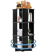 KeruRome 3 Tier Rotating Bookshelf Tower 360 Display Floor Standing Bookcase Spinning Bookshelf, ...