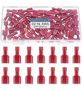 LIDUOLE 22-16 AWG Nylon Male and Female Spade Connectors Insulated Red Quick Disconnect Wire Conn...