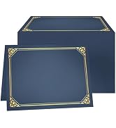 100 Packs Certificate Holders, Navy Blue Diploma Holders, Certificate Covers with Gold Foil Borde...