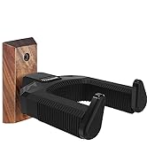 Guitar Wall Mount, Auto Lock Black Walnut Wood Guitar Hanger, Guitar Wall Hangers, Guitar Holder ...