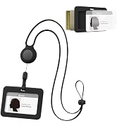 BONE Lanyard Retractable Badge Holder, Horizontal ID Card Case with Card Slot & Anti-Slip Design,...
