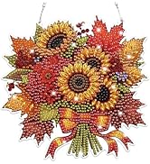 Bowetile Halloween Diamond Art Hanging Kits for Adults Kids, Fall Flowers Diamond Art Suncatchers...