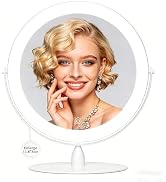 DEXHOM 12" Extra Large Lighted Makeup Mirror, 1X/10X, 2-Sided Magnifying Mirror with 96 LEDs, 3 C...