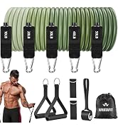 WHATAFIT Resistance Bands, Exercise Bands, Workout Bands with Handles, Door Anchor and Ankle Stra...