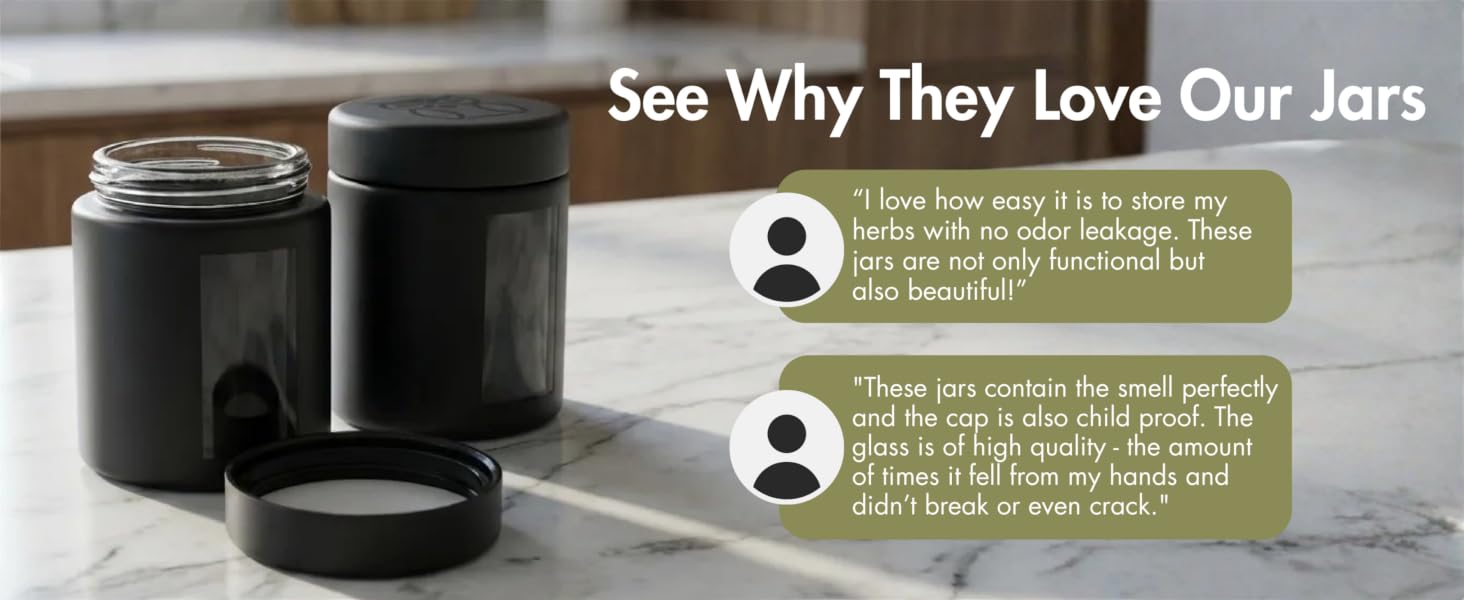viewing jar, smell proof jar, jar with viewing window, black jar, smell proof container
