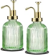 SheeChung Green Glass Soap Dispenser, 12 Oz Liquid Hand Soap Dispenser with Pump, Refillable Loti...
