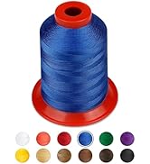 FIVEIZERO Extra Strong Upholstery Thread,Blue 1000 Meters Bonded Nylon Thread for Denim Leather,C...
