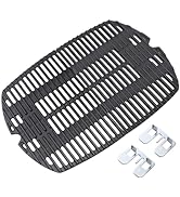 Zemibi 7645 Cast Iron Grill Grates Replacement for Weber Q200, Q220, Q260, Q2000, Q2200, Q2400 Se...