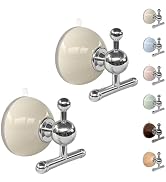 XIEFFICH T-Bar Suction Cup Hooks - Heavy Duty, Reusable, No-Drill Hooks for Hanging Towels, Keys,...