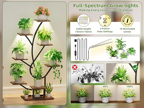 plant stand indoor with grow lights