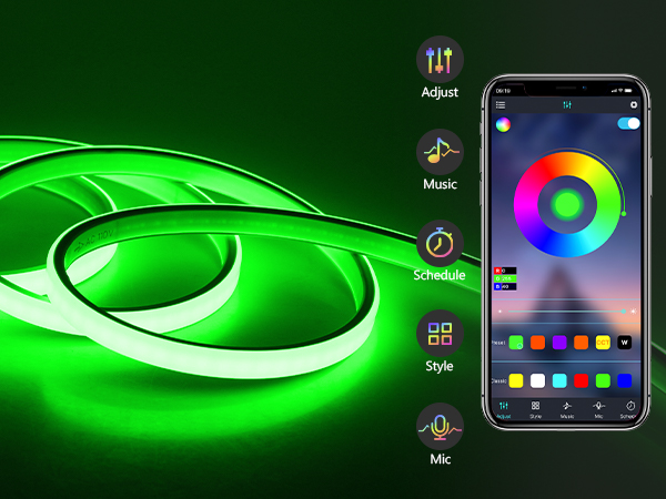Green COB LED Strip Light