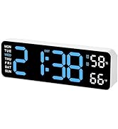 SwlatUtokf Digital Wall Clock Large Display, 9.5" LED Wall/Desk Clock for Living Room Decor, Digi...