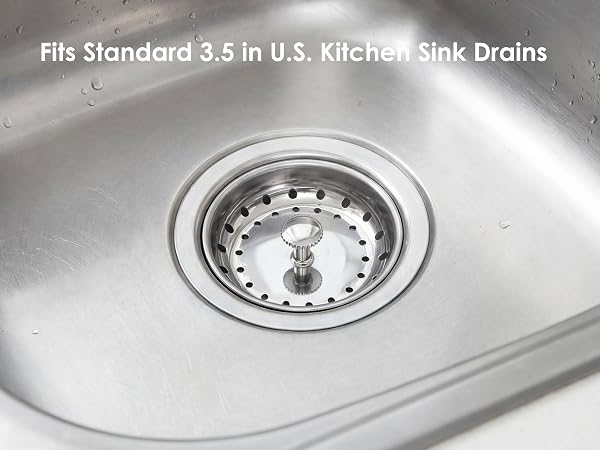 Kingrol 4 Pack Kitchen Sink Strainers with Rubber Stoppers Stainless Steel Drain Basket Replacement