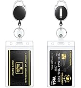 Pawfly Retractable Badge Reel with Heavy Duty Clear Vertical Id Card Badge Holder, Carabiner Belt...
