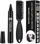 Beard Pencil Filler For Men Black with Bristle Beard Brush, Water Proof Micro-Fork Tip Beard Pen ...