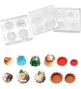2Pcs Mini Pudding Mini Trays Shape Resin Silicone Molds 3D Simulation Tart Holder Epoxy Casting M...