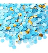 JOYIT Table Confetti 3.5 oz - Blue & Gold Foil Round Circle Dots for Table Scattering, Balloon Fi...