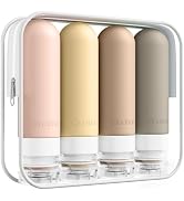 Quatish Travel Bottles for Toiletries, Original Patented Leak Proof Travel Size Containers, 3 oz ...