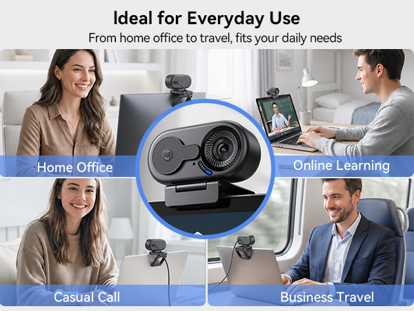 C100 1080P webcam is designed for versatile use across everyday scenarios