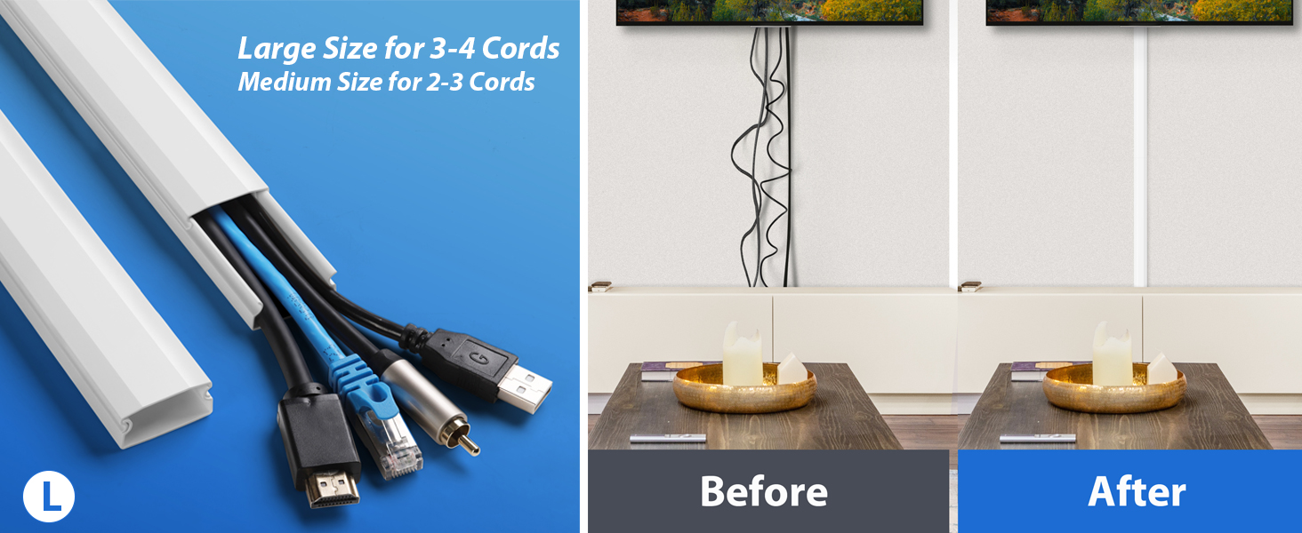 Wall cord cover kit