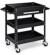 Goplus 3 Tier Rolling Tool Cart, 330 LBS Capacity Heavy Duty Utility Cart Tool Organizer with Sto...