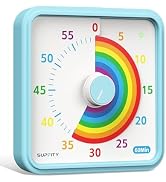Supfity 8 Inch Visual Timer 60 Minute Countdown Timer with Pause Function Large No Ticking Time M...