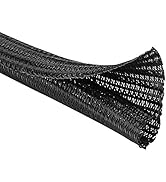 JOTO 26ft - 1/2 inch Cord Protector Wire Loom Tubing Cable Sleeve, Braided Cable Sleeve Split Sle...