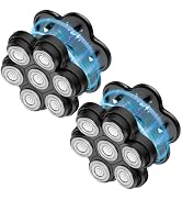 Magnetic Head Shaver Replacement Heads 7 Double Ring Waterproof Rotary Razor Blades for Bald Men ...