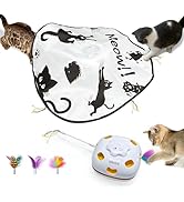 ORSDA Interactive Cat Toys for Indoor Cats, Rechargeable Hide and Seek Cat Wand Toy, Motion Cat T...