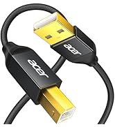 acer Printer Cable 10ft, USB A to USB B Cable, High Speed Nylon Scanner Printer Cord, Aluminum Ca...