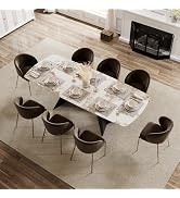 Honyee Extendable Dining Table with Leaf, 65 to 95 Inch Rectangular Sintered Stone, Modern Large ...