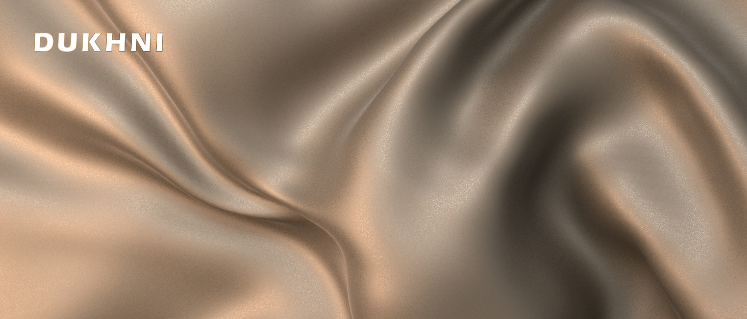 Abstract close-up of smooth, silky fabric in shades of beige and brown, with gentle folds and ripples creating a soft, luxurious texture.